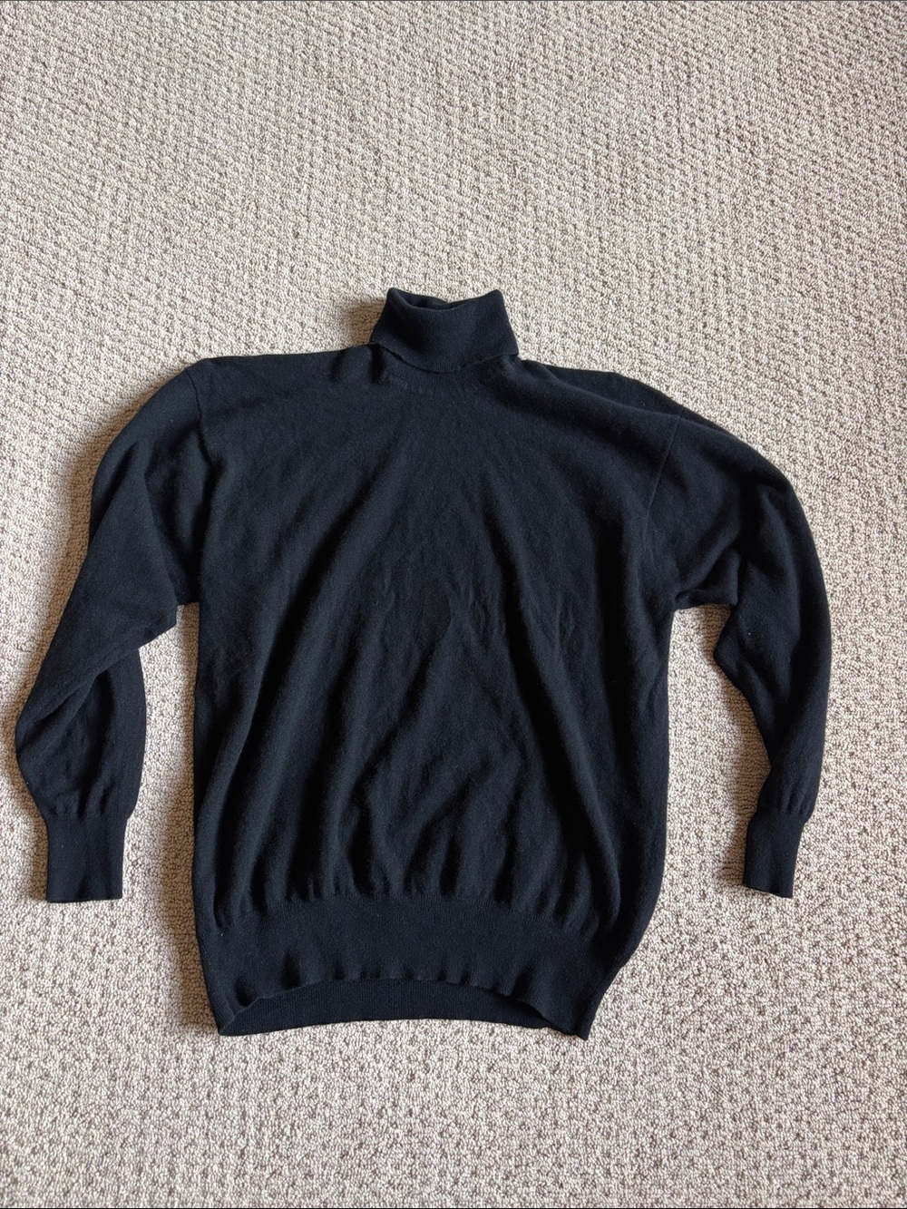 Men's Black Turtleneck Sweater - Cashmere Knit